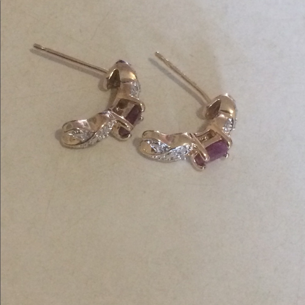 10k ruby earrings. - Picture 7 of 14